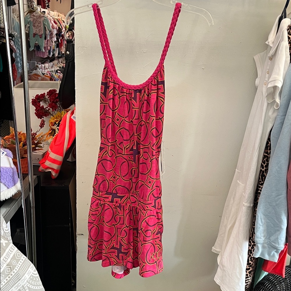 Pink Patterned Sleeveless romper